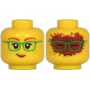 LEGO® Minifigure Head Dual Sided Female Dark Red Eyebrows
