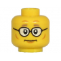 LEGO® Minifigure Head Thick Dark Tan Eyebrows Glasses