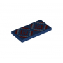 LEGO® Tile 2x4 with Dark Red and Medium Blue Geometric