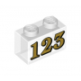 LEGO® Brique 1x2 Imprimée 1 2 3