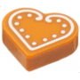 LEGO® Tile Round 1x1 Heart with White Cookie Icing Pattern