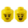 LEGO® Minifigure Head Dual Sided Female Dark Brown Eyebrows