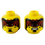 LEGO® Minifigure Head Dual Sided Black and Dark Red