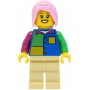 LEGO® Passenger Female Blue Shirt Tan Legs Bright Pink Hair