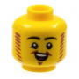 LEGO® Minifigure Head Black Eyebrows Reddish Brown Mutton