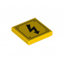 LEGO® Tile 2x2 with Groove with Electricity Danger Sign