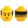 LEGO® Minifigure Head Black Eyebrows Eyes with White Pupils