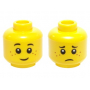 LEGO® Minifigure Head Dual Sided Child Black Eyebrows