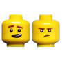 LEGO® Mini-Figurine Tête Homme Deux Expressions (2D)