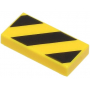 LEGO® Tile 1x2 with Groove with Black and Yellow Danger