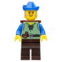 LEGO® Peasant Male Dark Brown Legs Blue Hat D-Basket