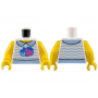 LEGO® Torso Shirt Yellow Neck Bright Light Blue Collar