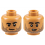 LEGO® Minifigure Head Dual Sided Brown Eyebrows