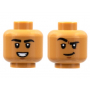 LEGO® Minifigure Head Dual Sided Brown Eyebrows