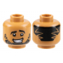 LEGO® Minifigure Head Dual Sided Brown Eyebrows