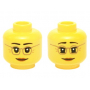 LEGO® Minifigure Head Dual Sided Female Dark Tan Glasses