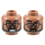 LEGO® Minifigure Head Dual Sided Black Thick Eyebrows