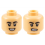 LEGO® Minifigure Head Dual Sided Female Black Thick Eyebrows