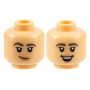 LEGO® Minifigure Head Dual Sided Female Black Thick Eyebrows