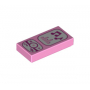 LEGO® Tile 1x2 with Groove with Magenta and White Cell Phone