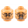LEGO® Minifigure Head Dual Sided Black Eyebrows and Glasses