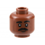 LEGO® Minifigure Head Black Eyebrows and Moustache