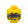 LEGO® Minifigure Head Black Eyebrows, Silver Goggles