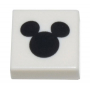 LEGO® Tile 1x1 with Groove with Black Mickey Mouse