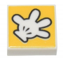 LEGO® Tile 1x1 with Groove with White Open Glove