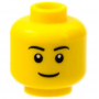 LEGO® Minifigure Head Black Eyebrows Thin Grin
