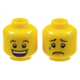 LEGO® Mini-Figurine Tête 2 Expressions Joie et Triste (1T)