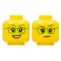 LEGO® Minifigure Head Dual Sided Female Green Glasses Smile
