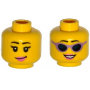 LEGO® Minifigure Head Dual Sided Female Black Eyebrows