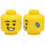 LEGO® Minifigure Head Black Eyebrows Open Mouth Smile