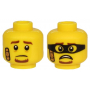 LEGO® Mini-Figurine Tête Homme Deux Expressions Masqués (1Z)