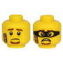 LEGO® Minifigure Head Dual Sided Brown Eyebrows and Goatee