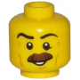 LEGO® Minifigure Head Moustache Brown Bushy