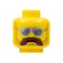 LEGO® Minifigure Head Glasses with Silver Sunglasses