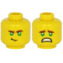 LEGO® Minifigure Head Dual Sided Reddish Brown Thick