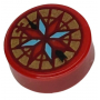 LEGO® Tile Round 1x1 with Dark Red Bright Light Blue and Gol