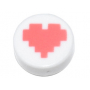 LEGO® Plate Lisse ronde 1x1 imprimée coeur pixel