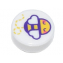 LEGO® Tile Round 1x1 with Yellow and Dark Purple Flying Bumb