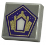 LEGO® Tile 1x1 with Groove with Dark Purple and Gold Pentago