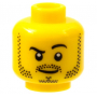 LEGO® Minifigure Head Beard Stubble Black Raised Right Eyebr
