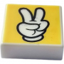 LEGO® Tile 1x1 with Groove with White Peace Sign