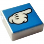LEGO® Tile 1x1 with Groove with White Pointing Glove