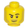 LEGO® Minifigure Head Black Eyebrows Left Raised