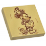 LEGO® Tile 2x2 with Groove with Reddish Brown Mickey Mouse