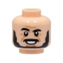LEGO® Minifigure Head Black Eyebrows Moustache and Beard