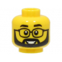 LEGO® Minifigure Head Black Eyebrows Glasses and Full Beard